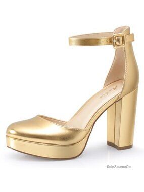4 Inch Closed Toe Platform Heels for Women Chunky Block Pumps